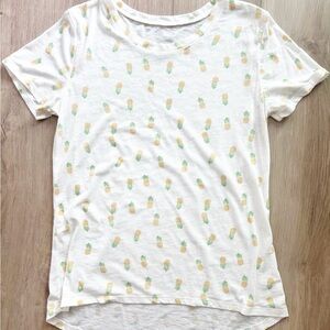 Zoe + Liv Pineapple Patterned White Tee